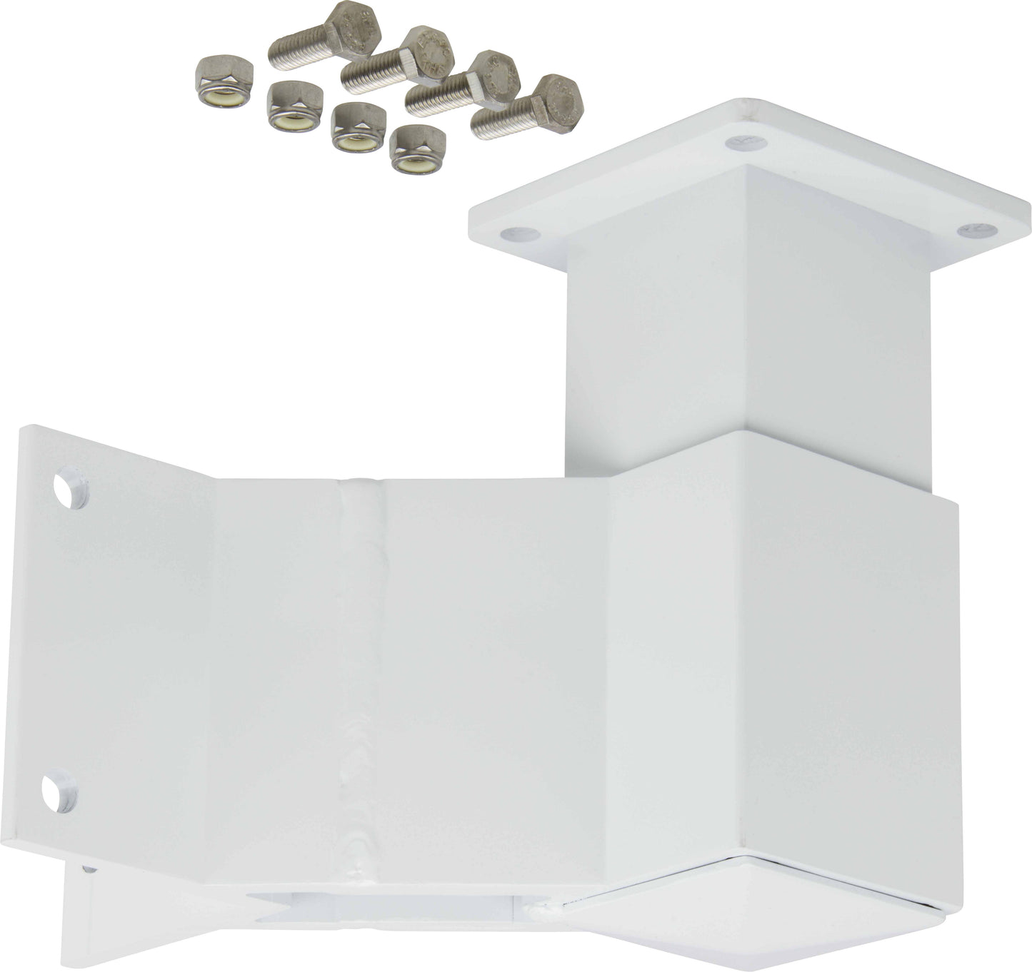 Railing 90° Outside Corner Post Fascia Mount Adaptor Kit - Powdercoated White (per each)