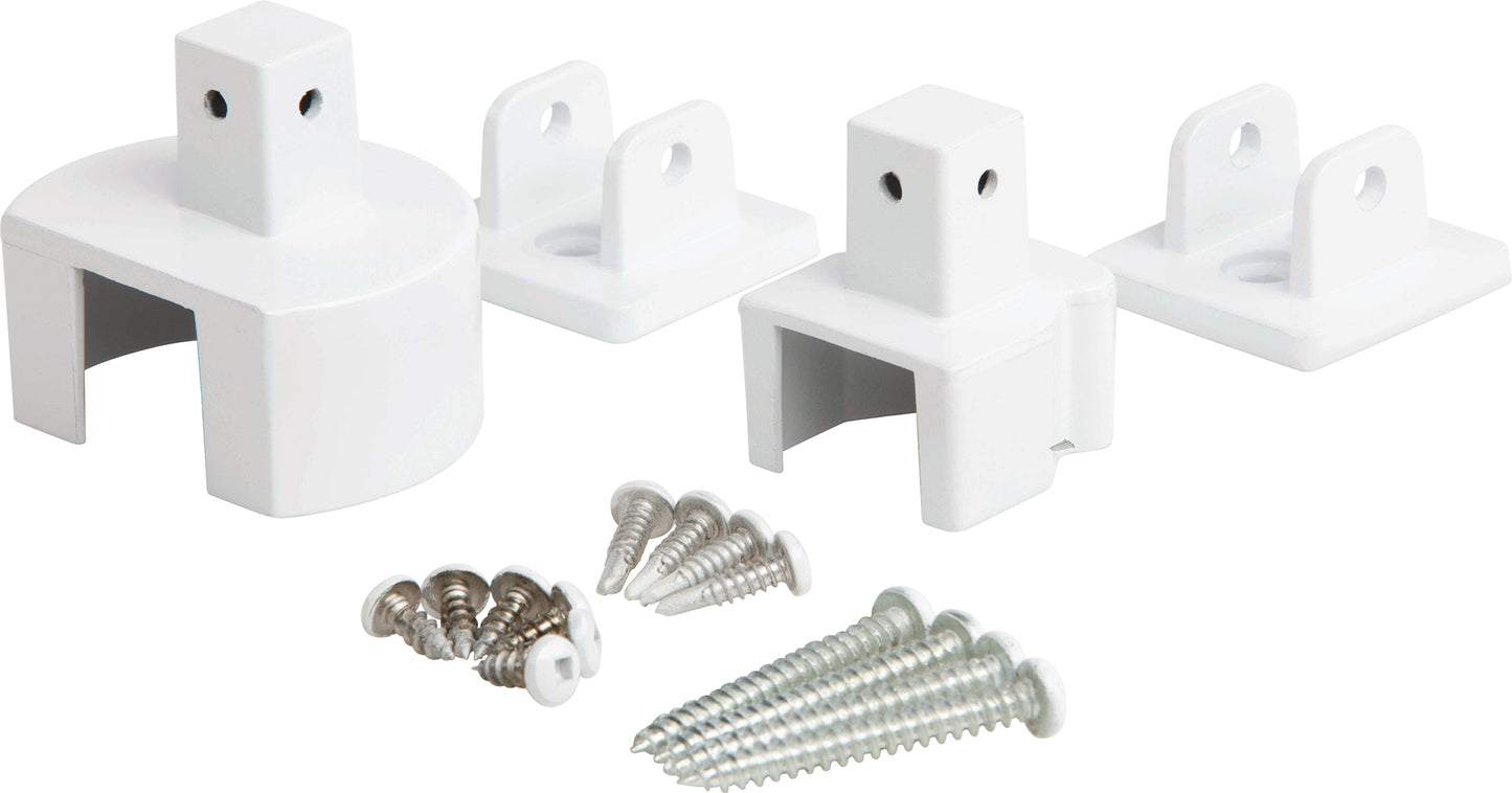 Railing Universal Height - Square Profile Handrail Angle/Stair Bracket Kit - White (per each)
