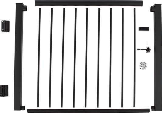 Railing 42" Tall - 48" Wide - Aluminum Gate Kit - Powdercoated Black (per 4 feet)
