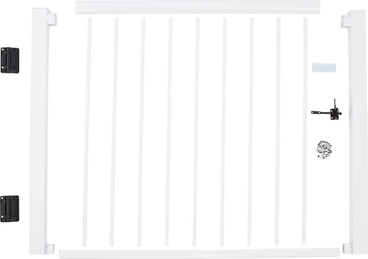 Railing 42" Tall - 48" Wide - Aluminum Gate Kit - Powdercoated White (per 4 feet)