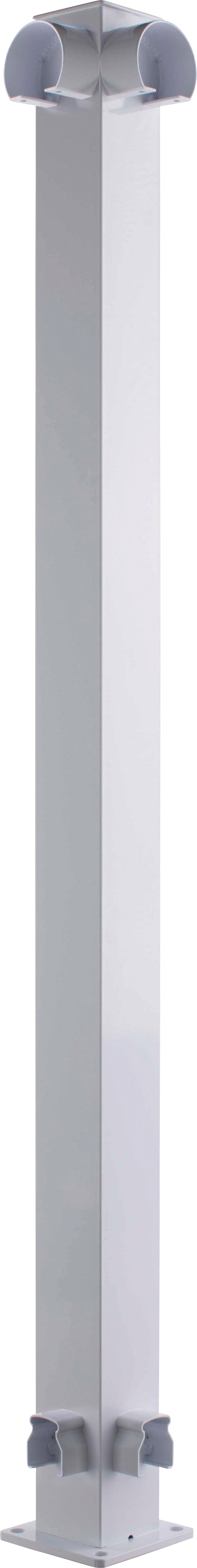 Railing 42" Tall - 2" Aluminum Top Mount 90° Corner Post Kit - Powdercoated White (per each)