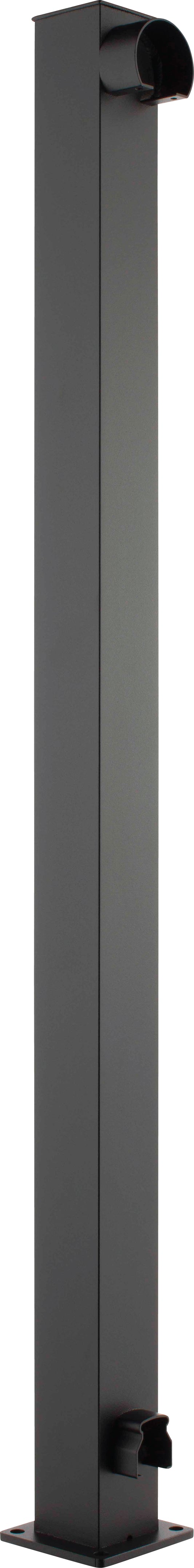 Railing 42" Tall - 2" Aluminum Top Mount Start/End Post Kit - Powdercoated Black (per each)