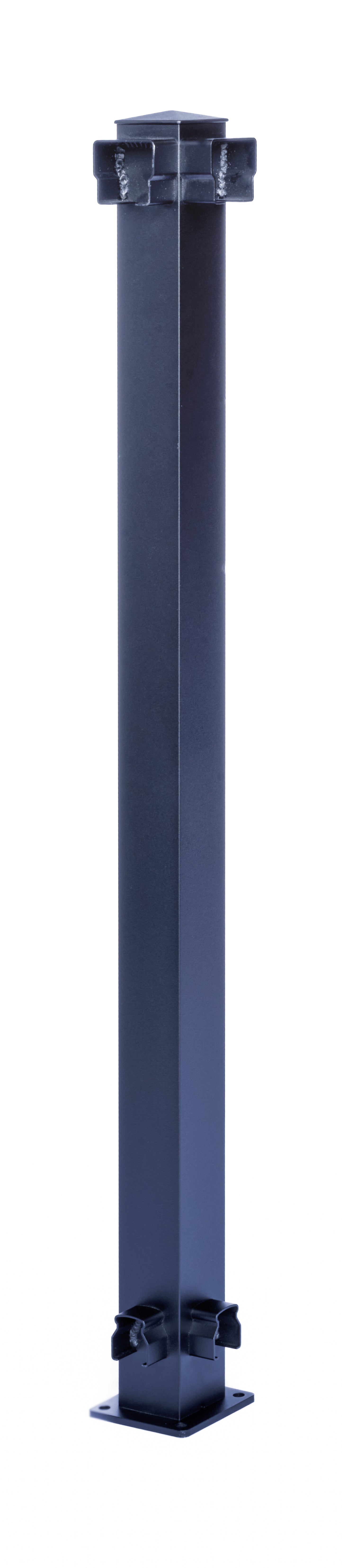 Railing 36" Tall - 2" Aluminum Top Mount 90° Corner Post Kit - Powdercoated Black (per each)